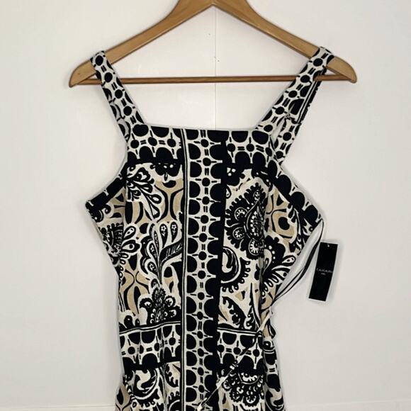 Womens Tahari ASL Border Print Fringe Sheath Dress Size 4 - Picture 3 of 11